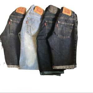 Levis 4pc jeans short, size boys 6-7